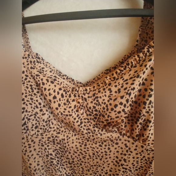 LUSH Polka Dot Print Beige Long Sleeved Mini Dress Sz Small - Picture 5 of 11